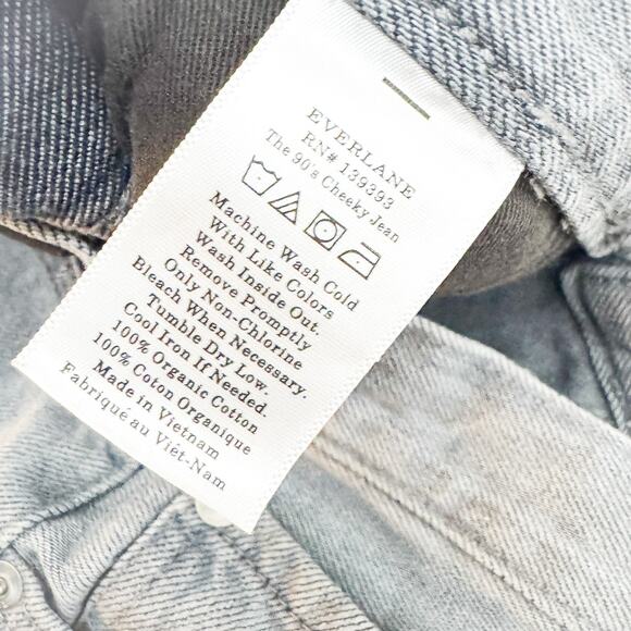 Everlane The 90's Cheeky Jean Organic Cotton Button Fly Gray Denim Size 27 Crop - Picture 7 of 9